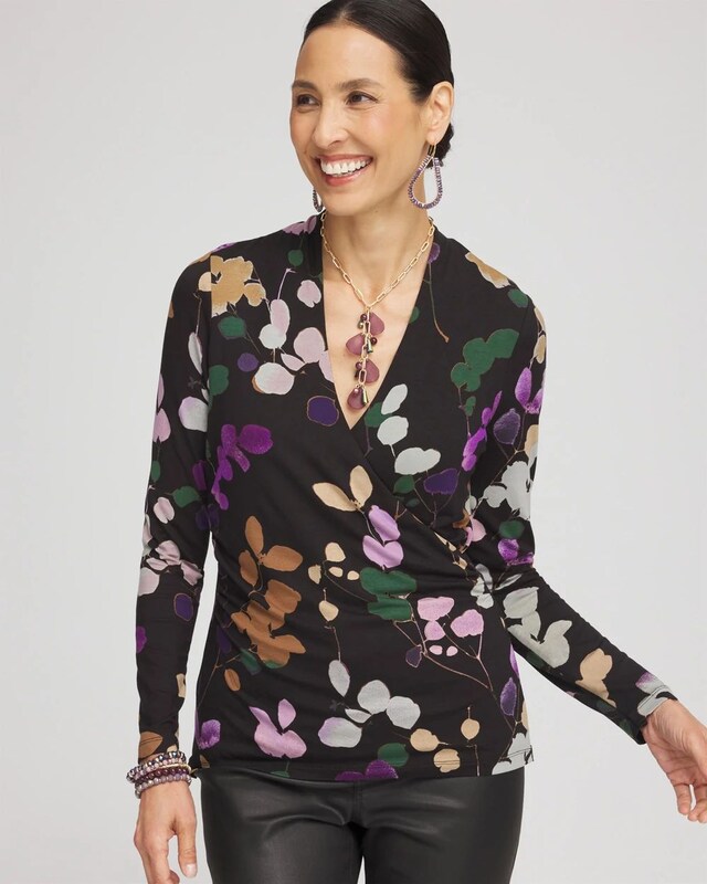 Touch of Cool Sprigs Surplice Top - image 1